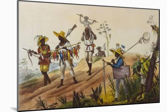 Native Hunters Return to the Town, Negres Chasseurs Rentrant en Ville-Jean Baptiste Debret-Mounted Giclee Print