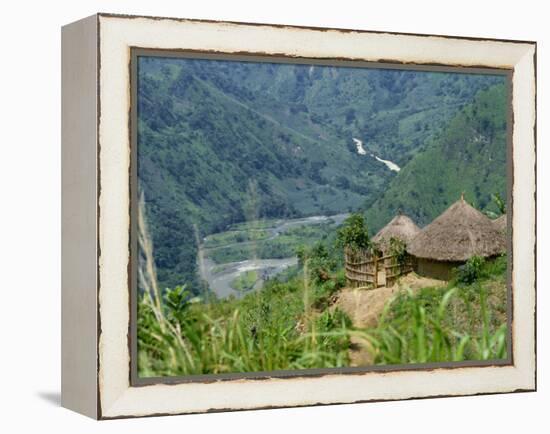 Native Huts in a Valley Near Uriva, Zaire, Africa-Poole David-Framed Premier Image Canvas