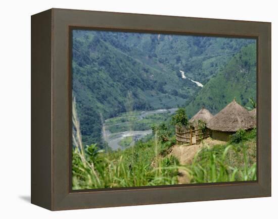 Native Huts in a Valley Near Uriva, Zaire, Africa-Poole David-Framed Premier Image Canvas