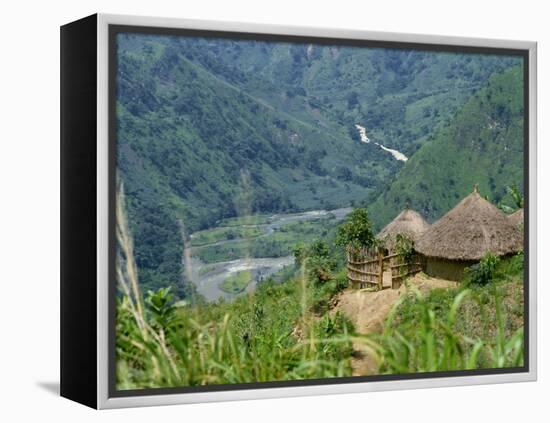 Native Huts in a Valley Near Uriva, Zaire, Africa-Poole David-Framed Premier Image Canvas