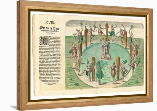 Native Indians Dancing, 1590-John White-Framed Premier Image Canvas