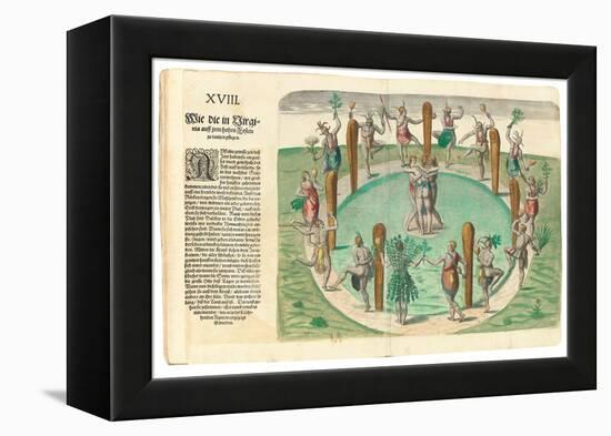 Native Indians Dancing, 1590-John White-Framed Premier Image Canvas