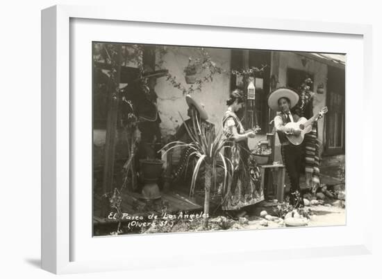 Native Mexicans, Olvera Street, Los Angeles, California-null-Framed Art Print