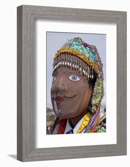 Native Quechua people celebrate the day of San Jeronimo, the patron saint of the city, San Jeronimo-Julio Etchart-Framed Photographic Print