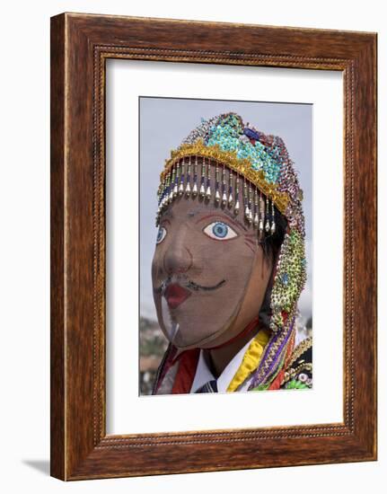 Native Quechua people celebrate the day of San Jeronimo, the patron saint of the city, San Jeronimo-Julio Etchart-Framed Photographic Print