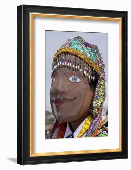 Native Quechua people celebrate the day of San Jeronimo, the patron saint of the city, San Jeronimo-Julio Etchart-Framed Photographic Print