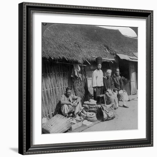 Native Shop and Customers, Near Mogok, Northern Burma, C1900s-Underwood & Underwood-Framed Photographic Print
