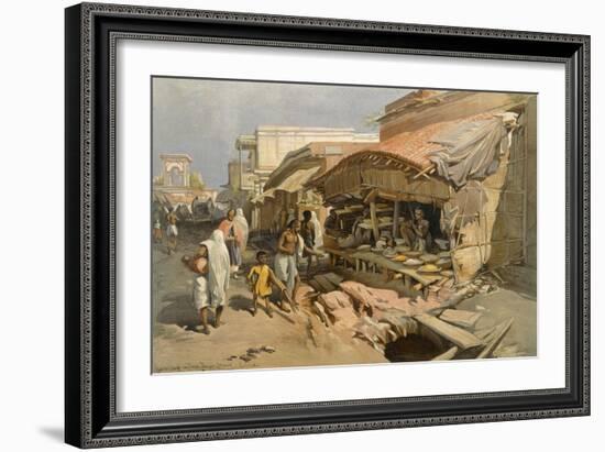 Native Shop in a Calcutta Bazaar, from 'India Ancient and Modern', 1867 (Colour Litho)-William 'Crimea' Simpson-Framed Giclee Print