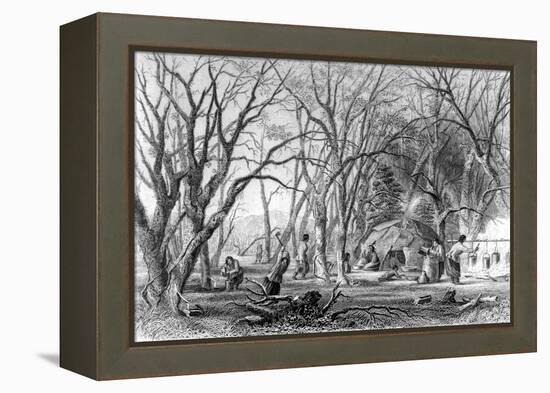 Native U.S. Sugar Camp-Seth Eastman-Framed Stretched Canvas