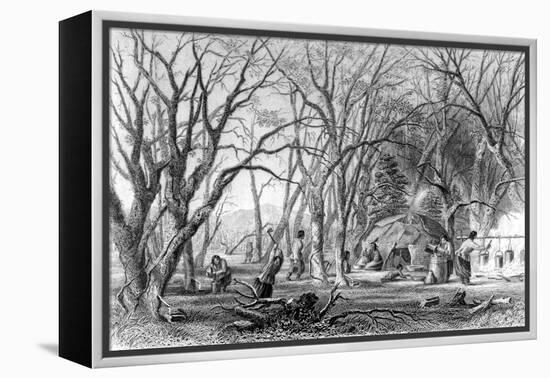 Native U.S. Sugar Camp-Seth Eastman-Framed Stretched Canvas