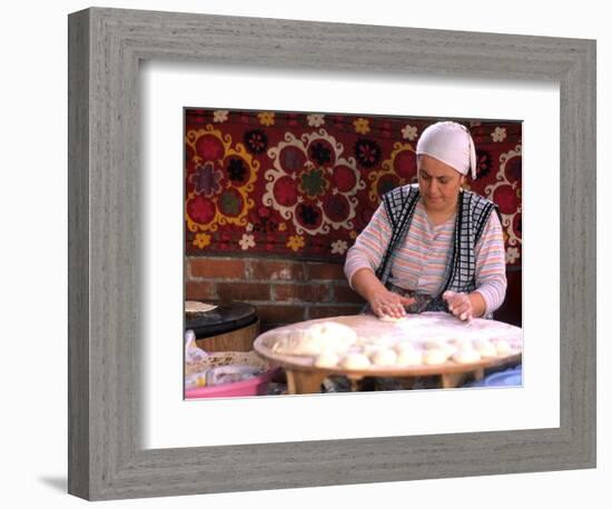 Native Woman Baking Bread in Istanbul, Turkey-Bill Bachmann-Framed Photographic Print