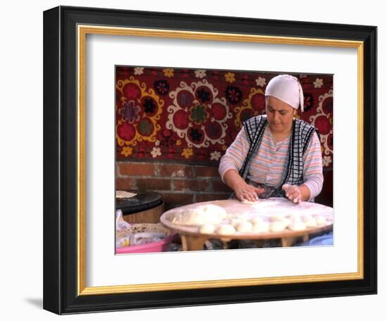 Native Woman Baking Bread in Istanbul, Turkey-Bill Bachmann-Framed Photographic Print