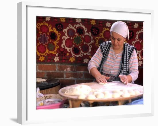 Native Woman Baking Bread in Istanbul, Turkey-Bill Bachmann-Framed Photographic Print