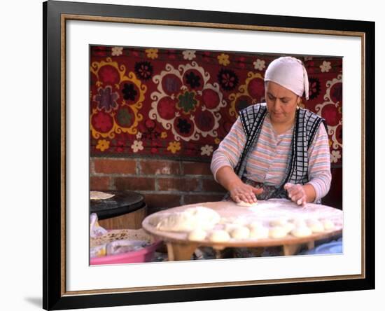 Native Woman Baking Bread in Istanbul, Turkey-Bill Bachmann-Framed Photographic Print