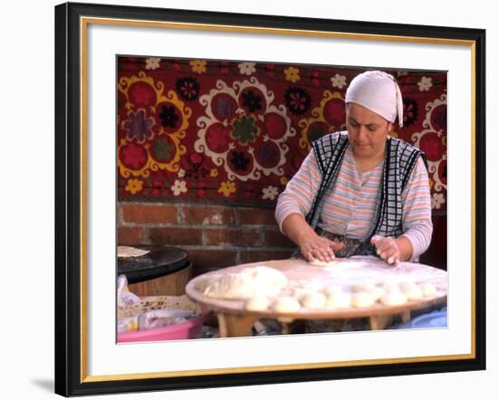 Native Woman Baking Bread in Istanbul, Turkey-Bill Bachmann-Framed Photographic Print