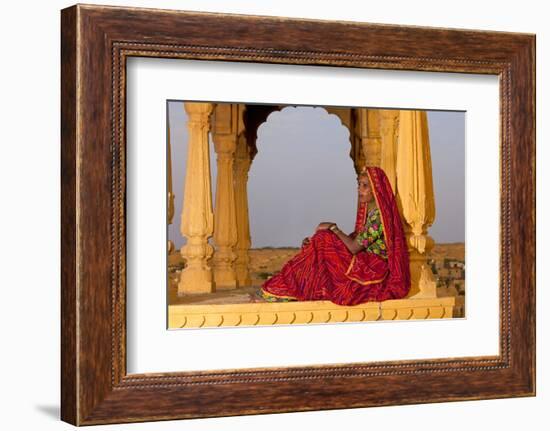 Native Woman, Tombs of the Concubines, Jaiselmer, Rajasthan, India-Jaynes Gallery-Framed Photographic Print