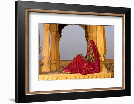 Native Woman, Tombs of the Concubines, Jaiselmer, Rajasthan, India-Jaynes Gallery-Framed Photographic Print