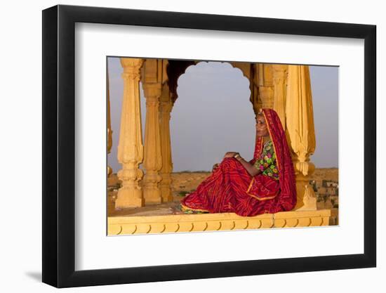 Native Woman, Tombs of the Concubines, Jaiselmer, Rajasthan, India-Jaynes Gallery-Framed Photographic Print
