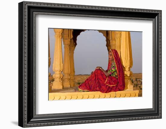 Native Woman, Tombs of the Concubines, Jaiselmer, Rajasthan, India-Jaynes Gallery-Framed Photographic Print