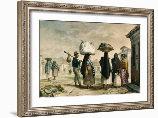 Native Women from Wild Country Seeking Work as Laundresses in Rio De Janeiro-Jean Baptiste Debret-Framed Giclee Print