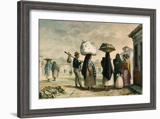 Native Women from Wild Country Seeking Work as Laundresses in Rio De Janeiro-Jean Baptiste Debret-Framed Giclee Print