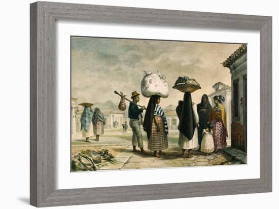 Native Women from Wild Country Seeking Work as Laundresses in Rio De Janeiro-Jean Baptiste Debret-Framed Giclee Print