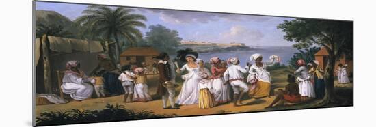 Natives Dancing in the Island of Dominica, Fort Young Beyond-Augustin Brunais-Mounted Giclee Print