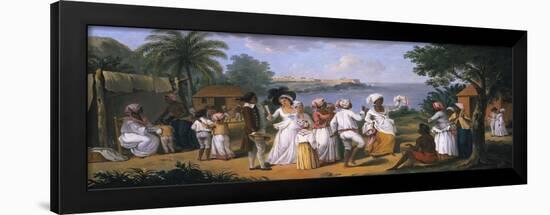 Natives Dancing in the Island of Dominica, Fort Young Beyond-Augustin Brunais-Framed Giclee Print