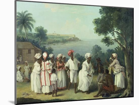 Natives Dancing in the Island of Dominica, Fort Young Beyond-Agostino Brunias-Mounted Giclee Print