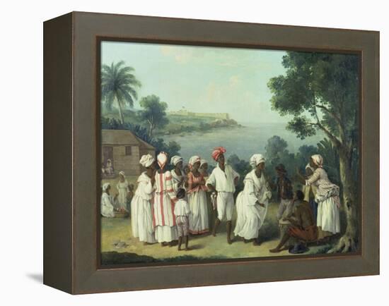 Natives Dancing in the Island of Dominica, Fort Young Beyond-Agostino Brunias-Framed Premier Image Canvas