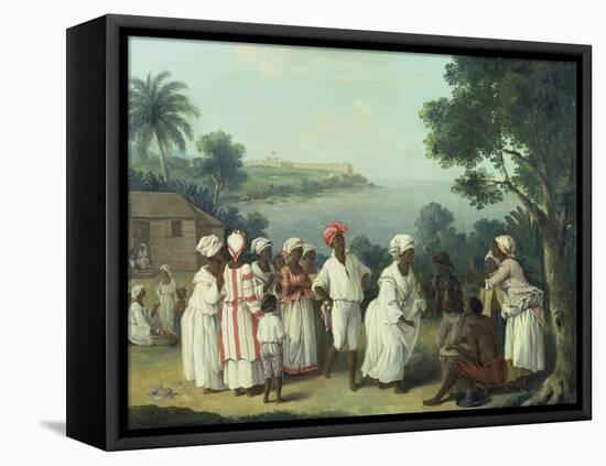 Natives Dancing in the Island of Dominica, Fort Young Beyond-Agostino Brunias-Framed Premier Image Canvas