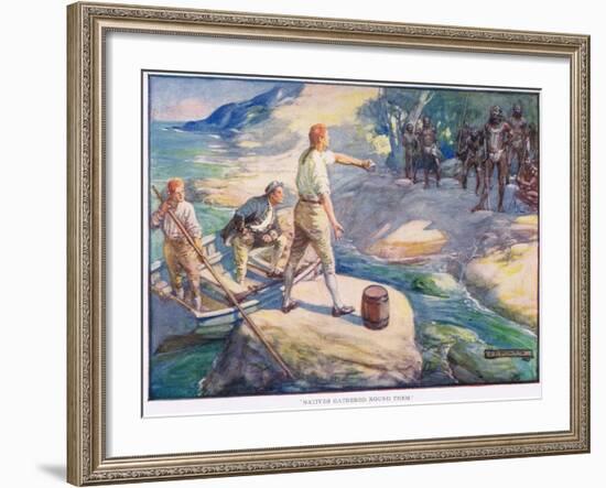 Natives Gathered Round Them-Joseph Ratcliffe Skelton-Framed Giclee Print