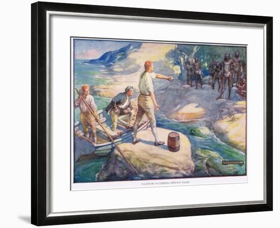 Natives Gathered Round Them-Joseph Ratcliffe Skelton-Framed Giclee Print