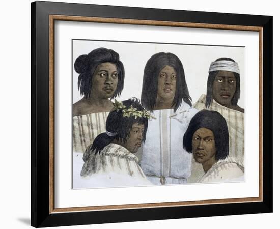 Natives of California, Engraving from Picturesque Voyages around World-Louis Choris-Framed Giclee Print