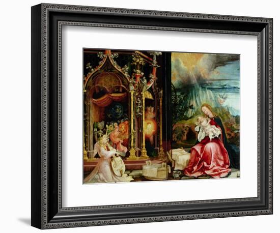 Nativity and Concert of Angels from the Isenheim Altarpiece, Central Panel-Matthias Grünewald-Framed Giclee Print