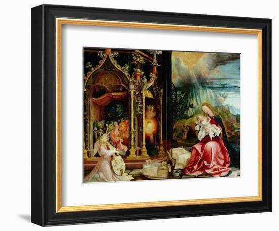 Nativity and Concert of Angels from the Isenheim Altarpiece, Central Panel-Matthias Grünewald-Framed Giclee Print