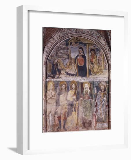 Nativity and Saints, Fresco-Gaudenzio Ferrari-Framed Giclee Print