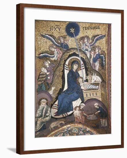 Nativity, Byzantine Mosaic Work, Church of La Martorana, Palermo, Sicily, Italy-null-Framed Giclee Print