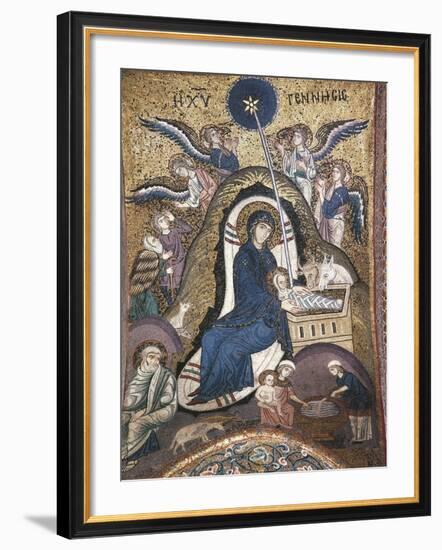 Nativity, Byzantine Mosaic Work, Church of La Martorana, Palermo, Sicily, Italy-null-Framed Giclee Print