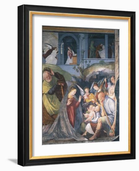 Nativity, Fresco-Gaudenzio Ferrari-Framed Giclee Print