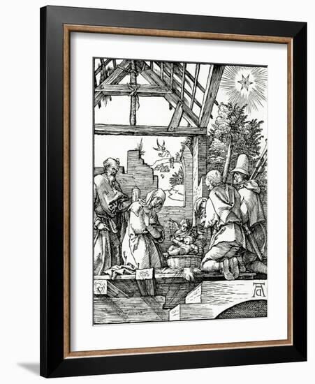 Nativity, from the Small Passion, 1510 (Woodcut)-Albrecht Dürer-Framed Giclee Print