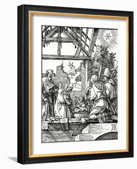 Nativity, from the Small Passion, 1510 (Woodcut)-Albrecht Dürer-Framed Giclee Print