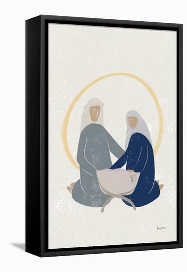 Nativity II with Navy no Words-Becky Thorns-Framed Stretched Canvas
