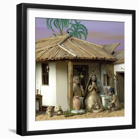 Nativity, Nativity Scene, 1984, Mexico-null-Framed Giclee Print