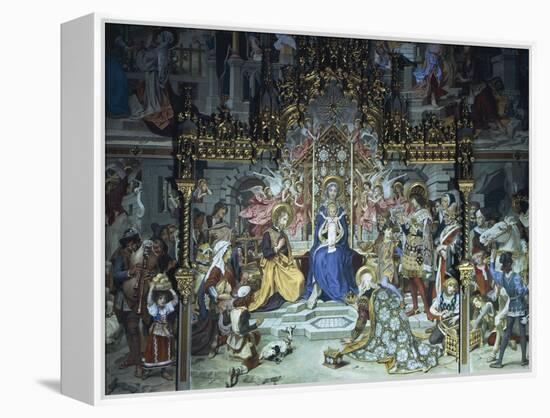 Nativity of Jesus, 1892, Ludwig Seitz-null-Framed Premier Image Canvas