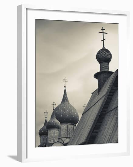 Nativity of the Virgin Cathedral and Saint Nicholas Church, Suzdal Kremlin, Vladimir Oblast, Russia-Walter Bibikow-Framed Photographic Print