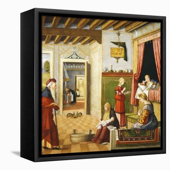 Nativity of Virgin, 1504-1508-Vittore Carpaccio-Framed Premier Image Canvas