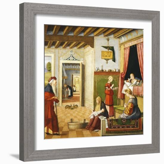 Nativity of Virgin, 1504-1508-Vittore Carpaccio-Framed Giclee Print
