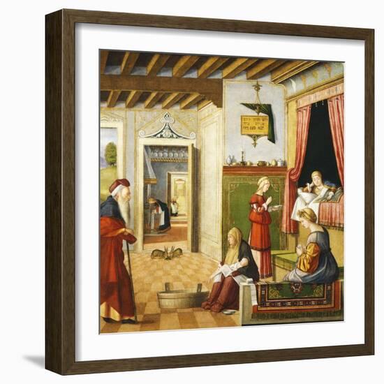 Nativity of Virgin, 1504-1508-Vittore Carpaccio-Framed Giclee Print