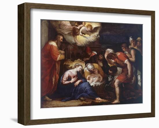 Nativity, Painting-Johann Rottenhammer-Framed Giclee Print